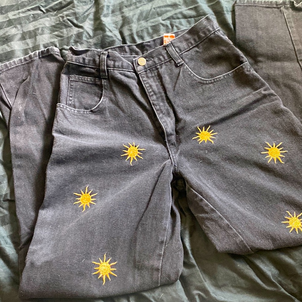 Vintage Sun embroidered jeans